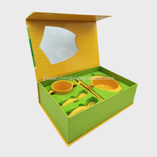 100% Biodegradable Children's Tableware Set Compost CornstrachTraining 5 Pieces Tableware Set Supplier